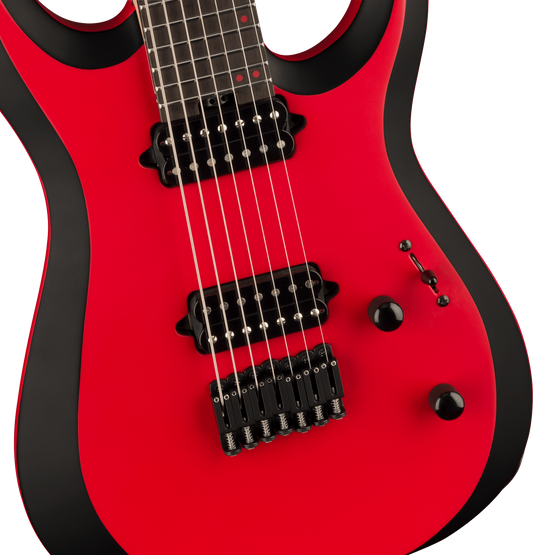 Jackson Pro Plus Series DK Modern MDK7 HT Satin Red with Black bevels