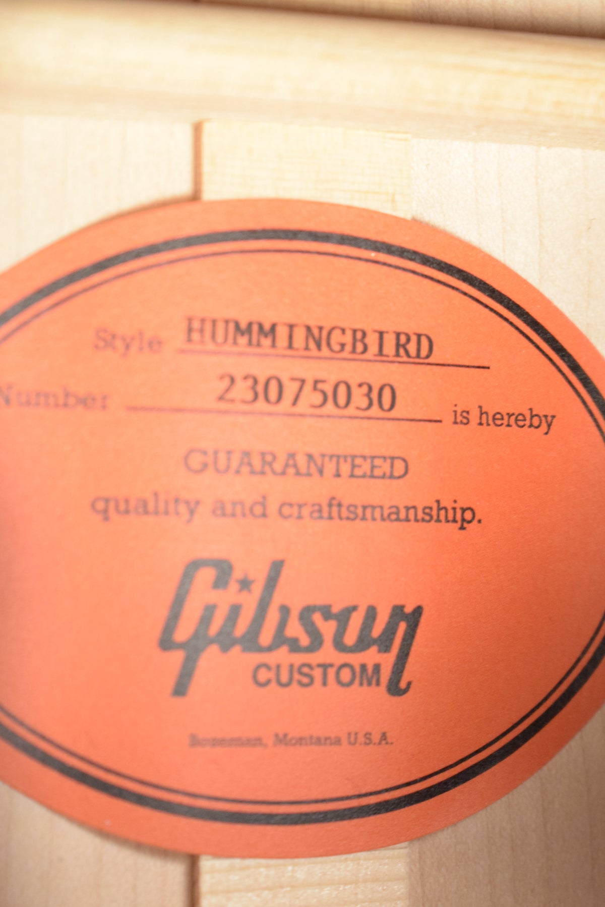 Gibson Custom Made to Measure Acoustic-Electric Hummingbird Maple Long Scale Triburst