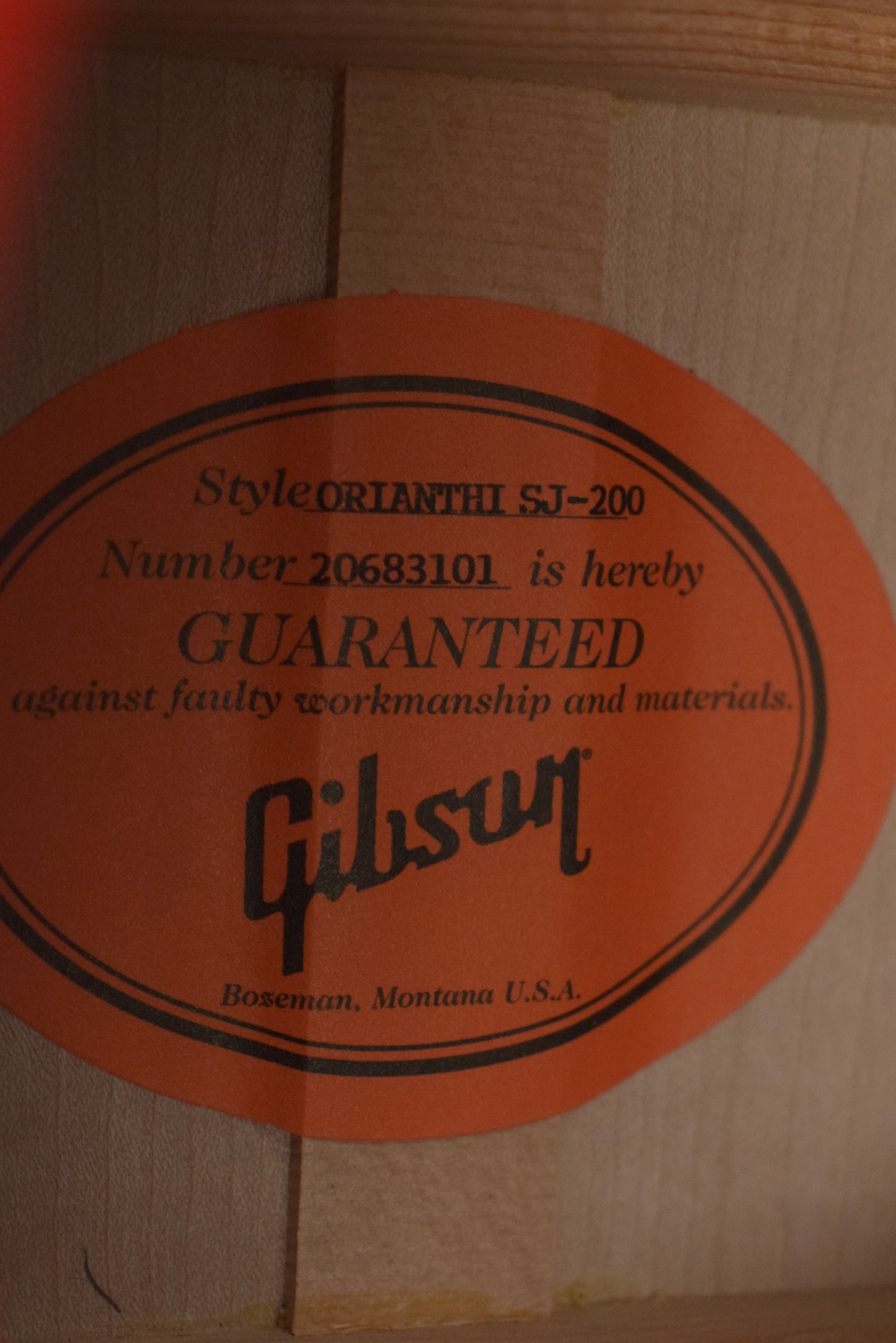 Gibson Custom Shop Orianthi SJ-200 Cherry