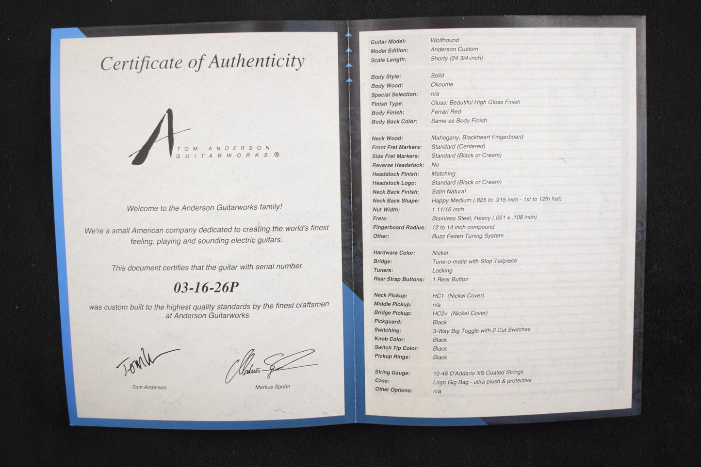 Tom Anderson Wolfhound Ferrari Red