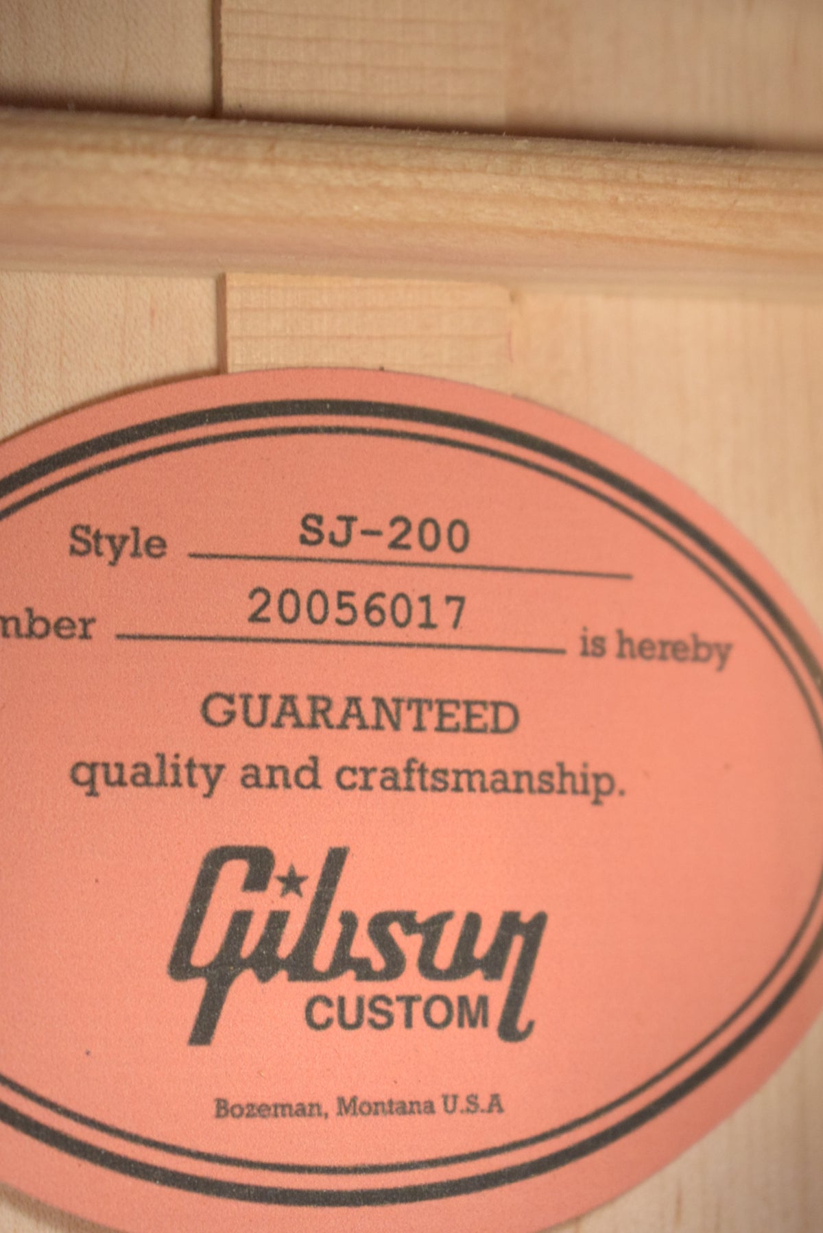 Gibson Custom Made To Measure Acoustic-Electric SJ-200 Original Burgundy Mist