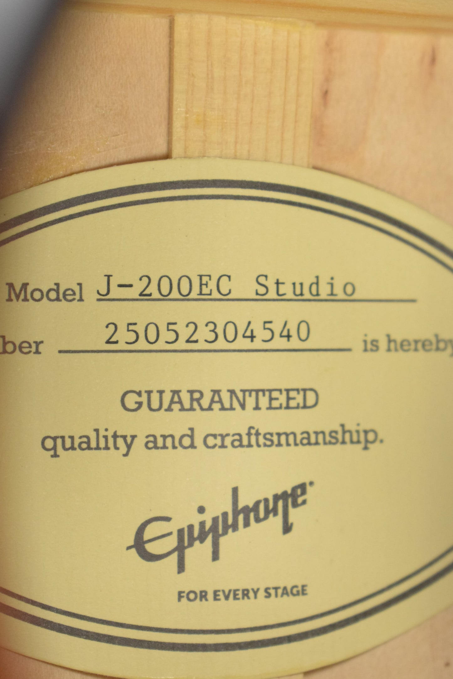 Epiphone J-200 EC Studio Left-Handed Vintage Sunburst