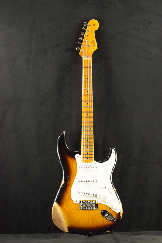 Fender 1955 Stratocaster Heavy Relic Aged 2-Color Sunburst 1-Piece Quartersawn Maple Neck