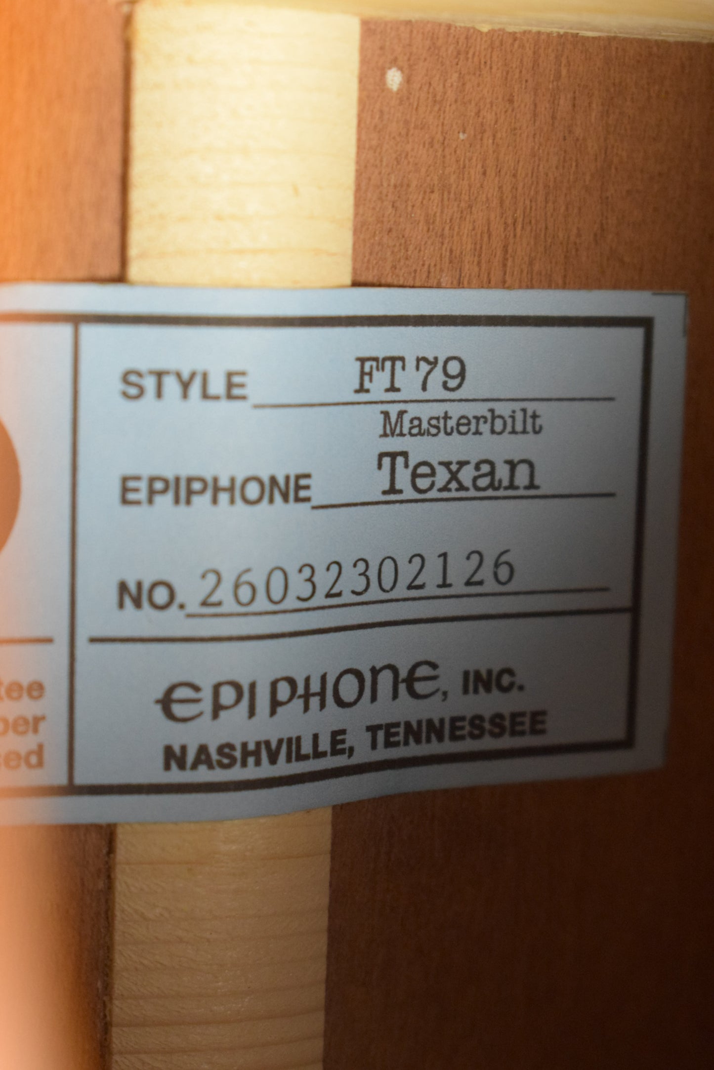 Epiphone Masterbilt Texan Faded Cherry