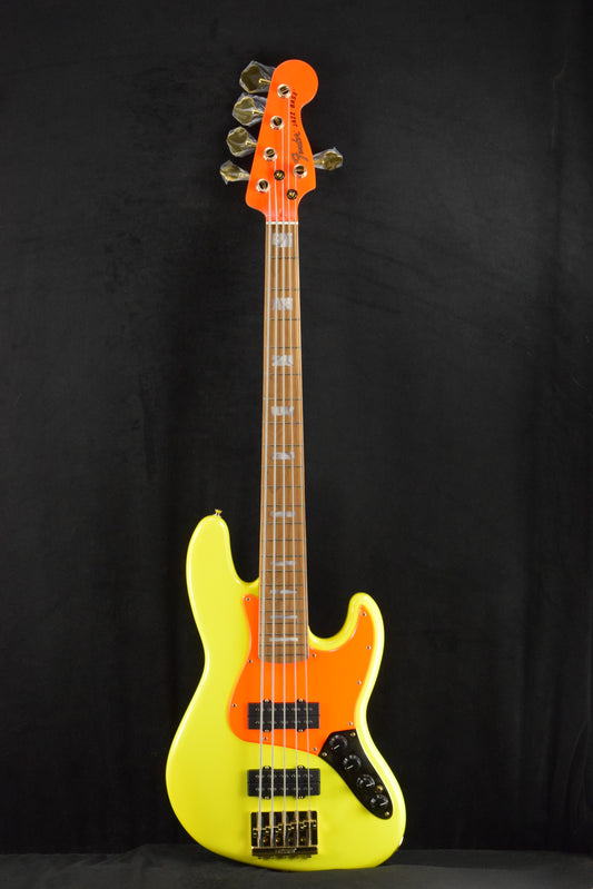 Fender MonoNeon Jazz Bass V Maple Fingerboard Neon Yellow