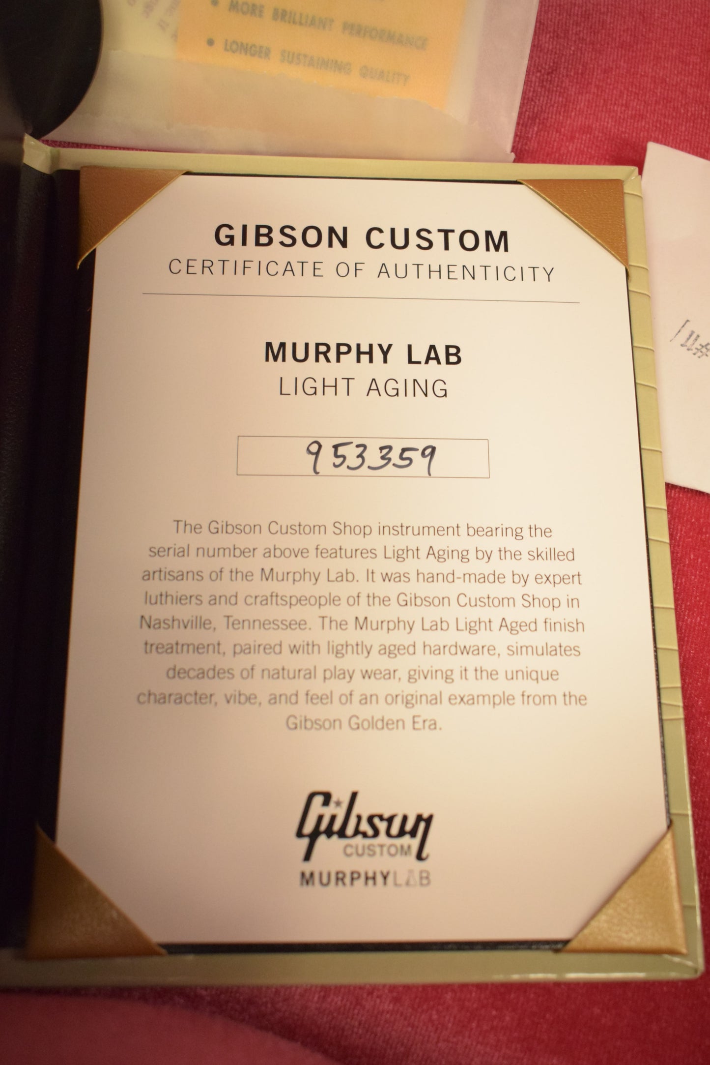 Gibson Dealer Select 1959 Les Paul Brazilian Fingerboard Bengal Burst Murphy Lab Light Aged