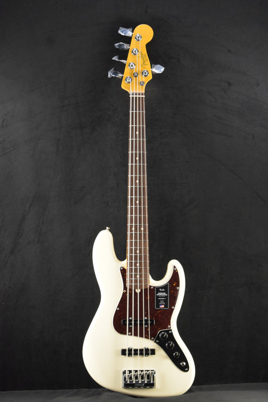 Fender American Professional Jazz Bass V Olympic White Rosewood Fingerboard