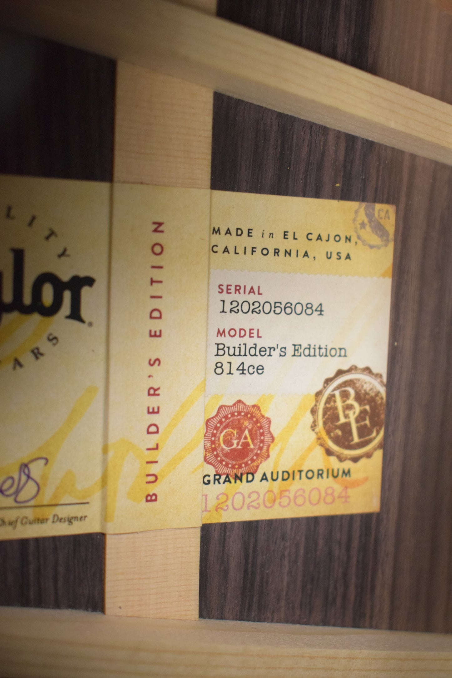 Taylor Next Generation Builder's Edition 814ce Indian Rosewood/Adirondack Spruce