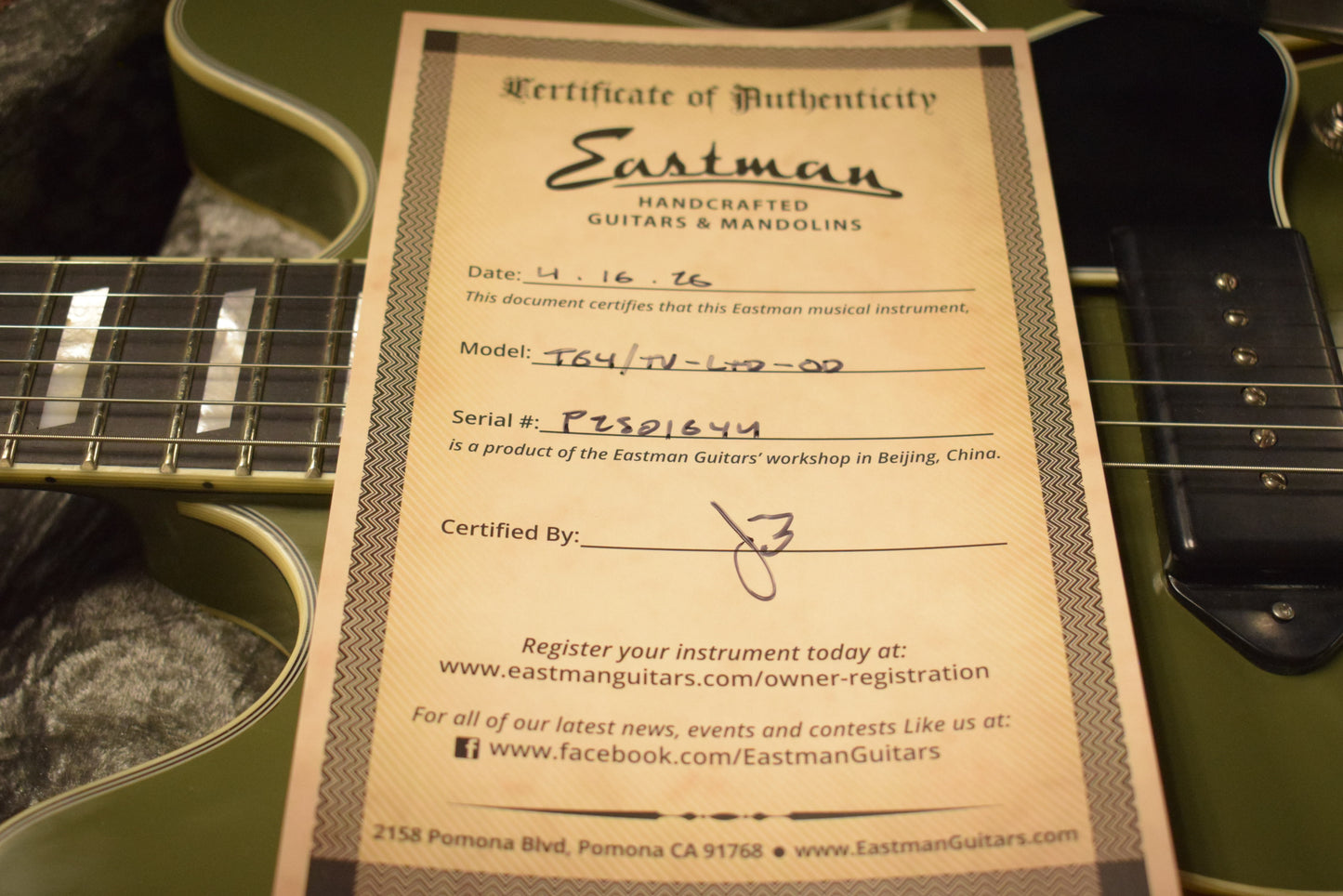 Eastman T64/TV-LTD-OD Olive Drab Limited Edition