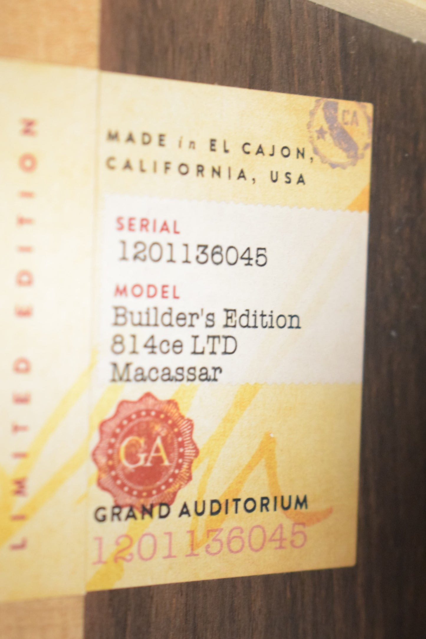 Taylor Next Generation Builder's Edition 814ce LTD Macassar Ebony Shaded Edgeburst Top