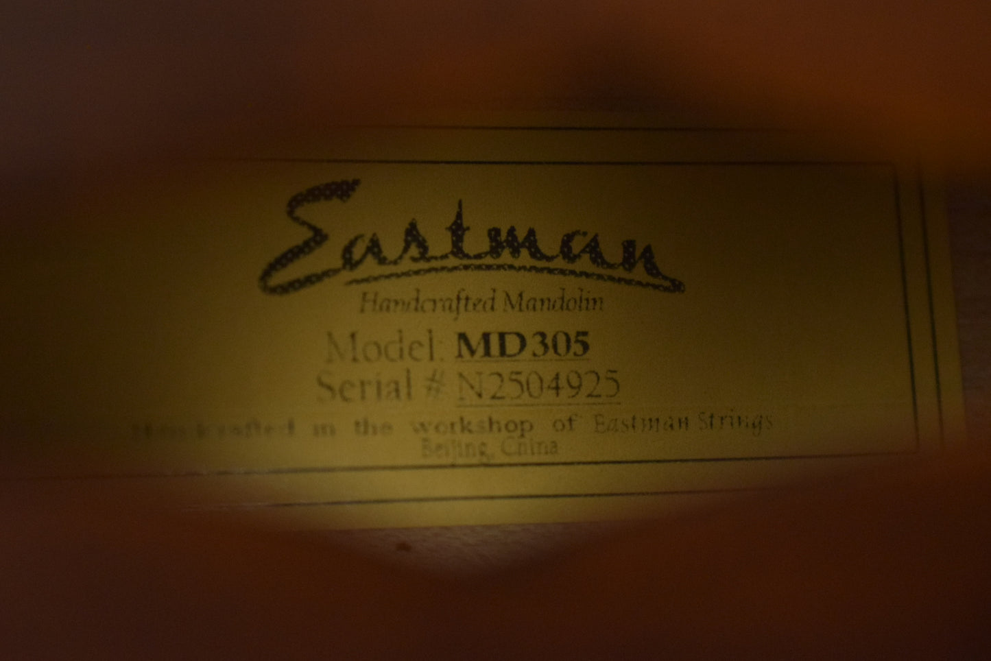 Eastman MD305 A-Style F-Hole Mandolin Classic Satin Finish