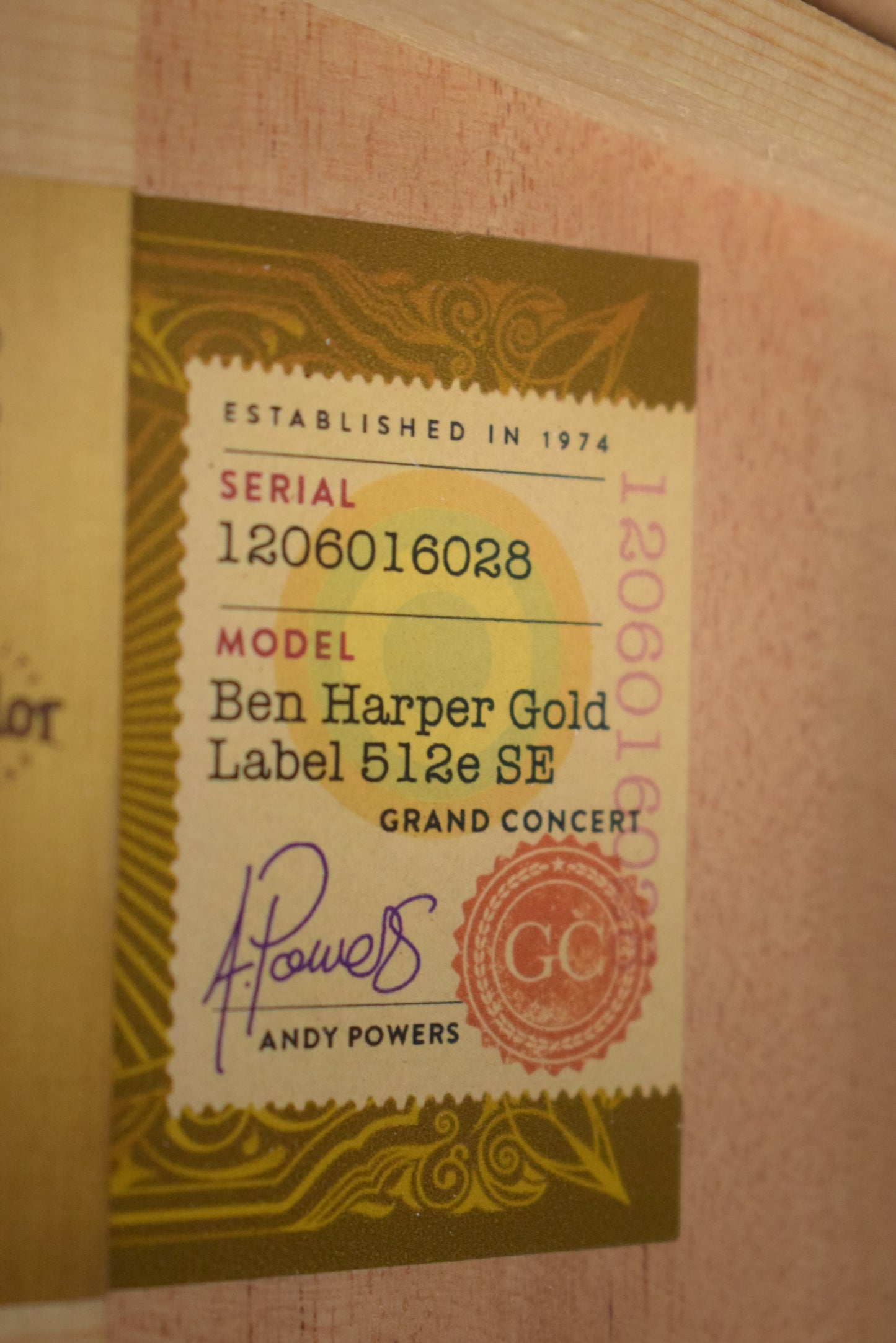 Taylor Ben Harper Gold Label 512e Special Edition