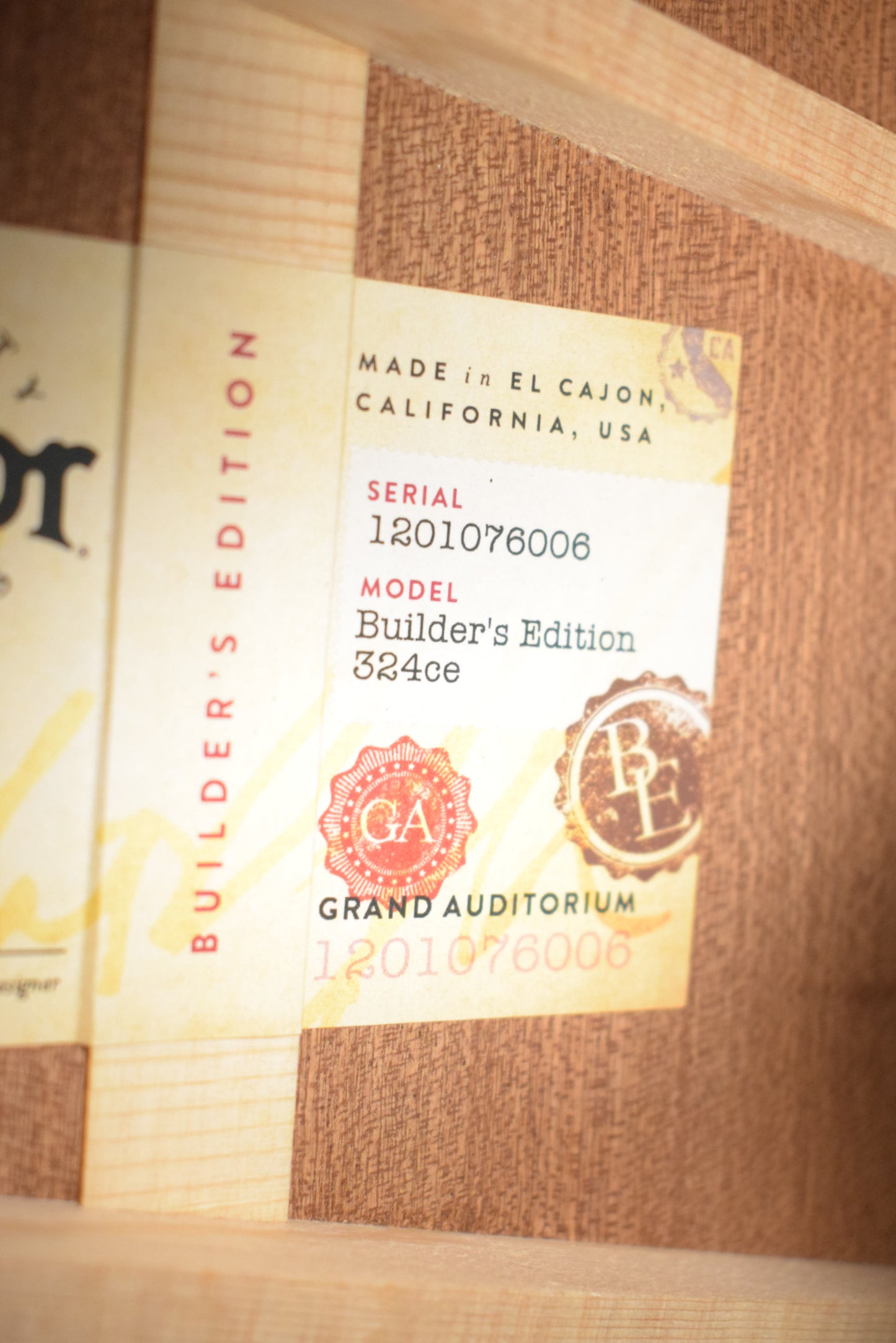 Taylor Next Generation Builder's Edition 324ce Tobacco Kona Burst