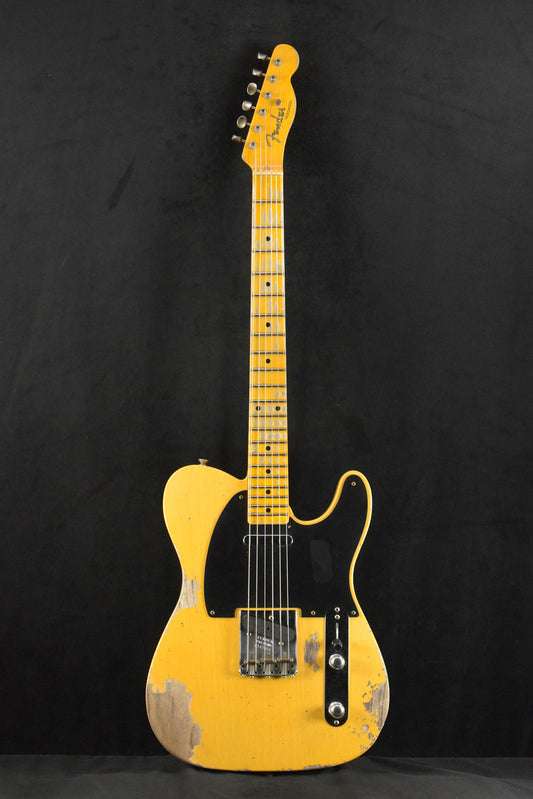 Fender 1954 Telecaster Heavy Relic Faded Aged Nocaster Blonde 1-Piece Rift Sawn Maple Neck Fingerboard,