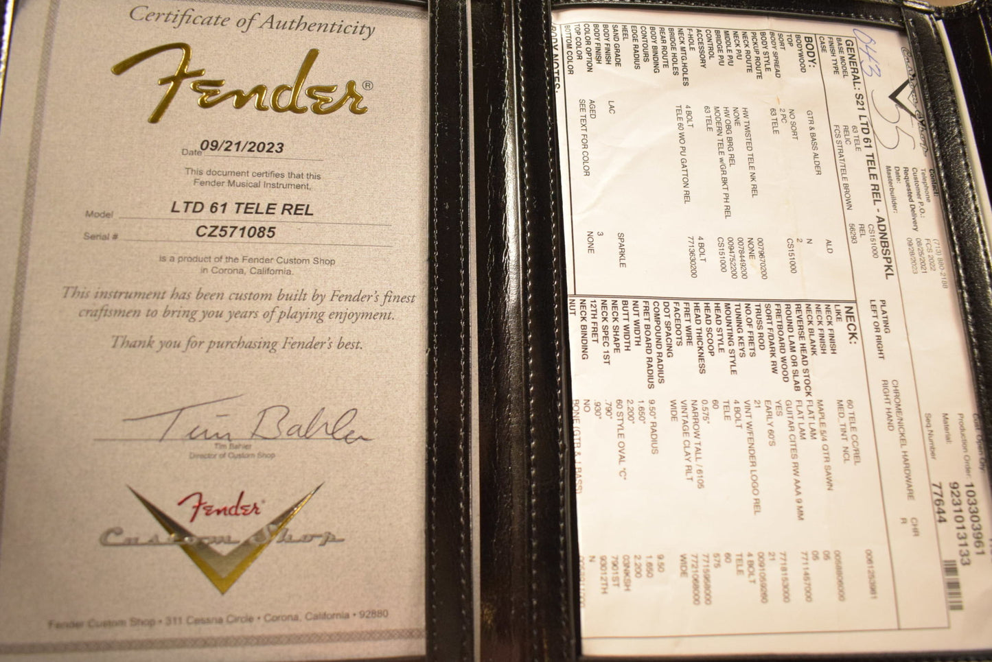 Fender Custom Shop Limited Ed '61 Telecaster - Relic Aged Daphne Blue Sparkle