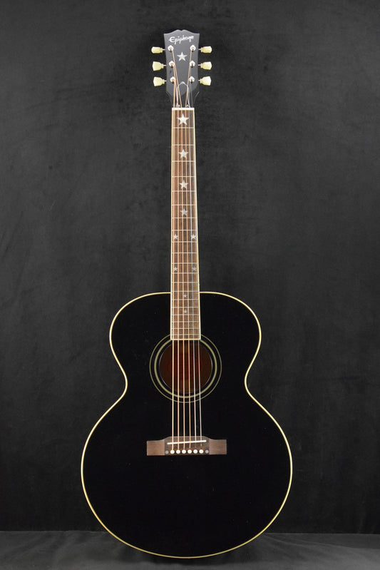 Epiphone IGC J-180 LS Long Scale Ebony w/ Hardshell Case