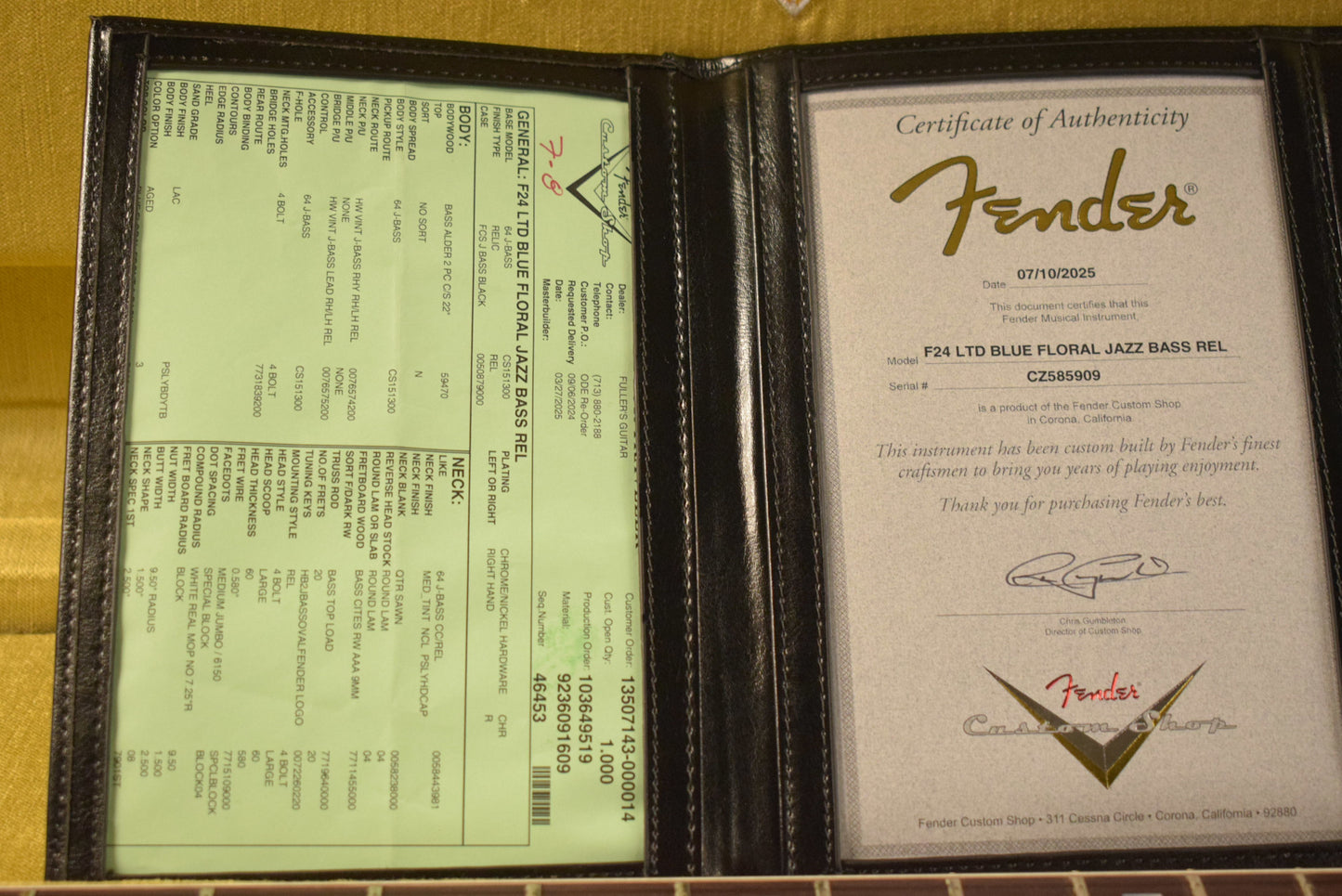 Fender Limited Edition Jazz Bass Relic Blue Flower 3A Rosewood Fingerboard