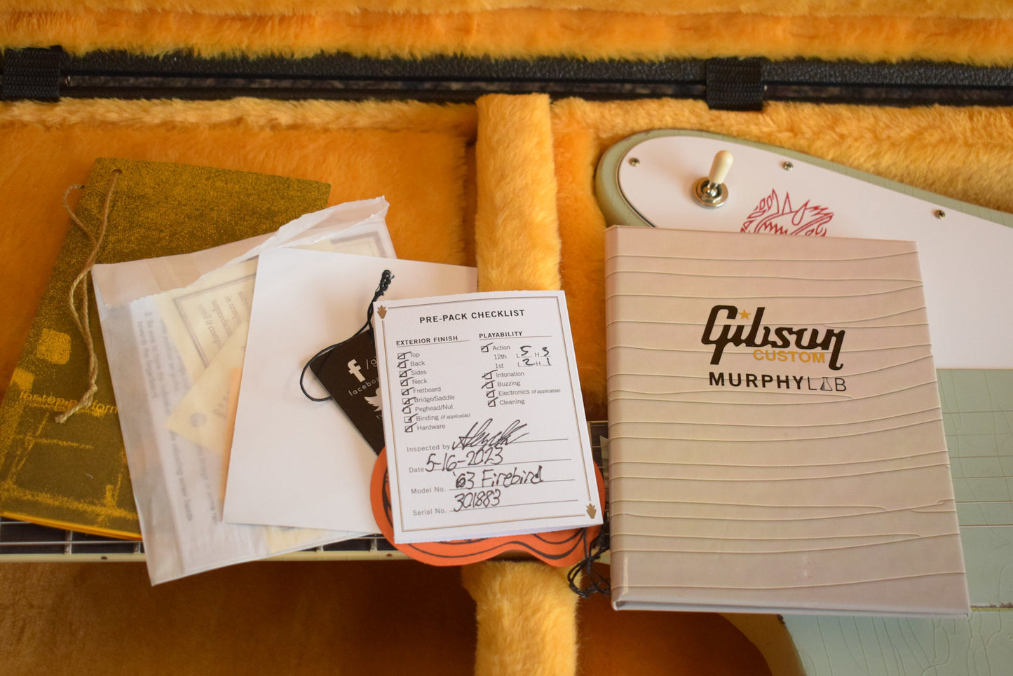 Gibson Murphy Lab 1963 Firebird V With Maestro Vibrola Antique Frost Blue Heavy Aged