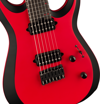 Jackson Pro Plus Series DK Modern MDK7 HT Satin Red with Black bevels