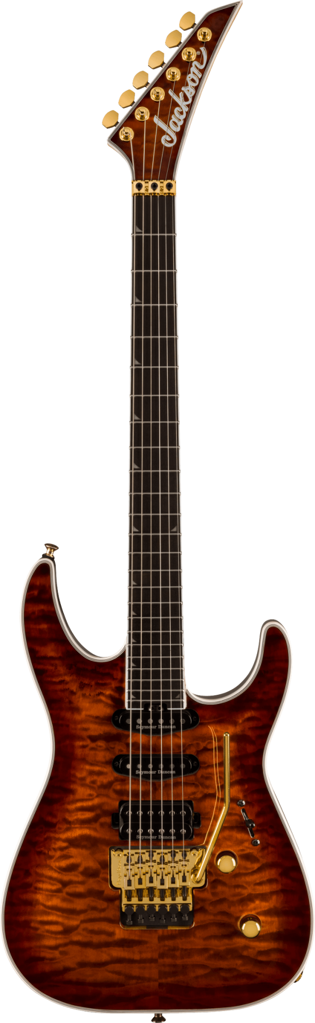 Jackson Pro Plus Series Soloist SLA3Q Amber Tiger Eye Ebony Fingerboard