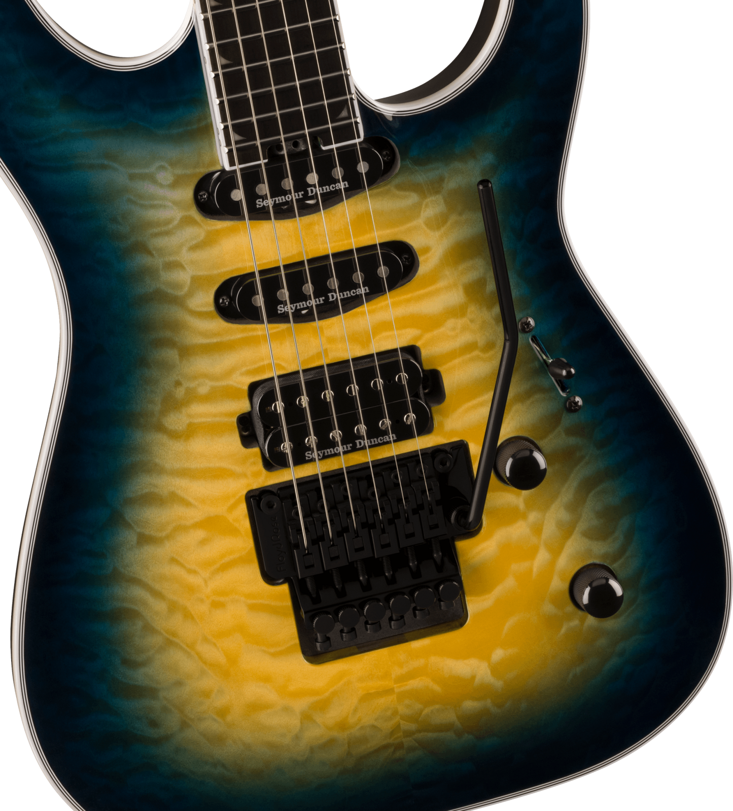 Jackson Pro Plus Series Soloist SLA3Q Amber Blue Burst Ebony Fingerboard