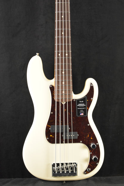 Fender American Professional Precision Bass V Olympic White Rosewood Fingerboard