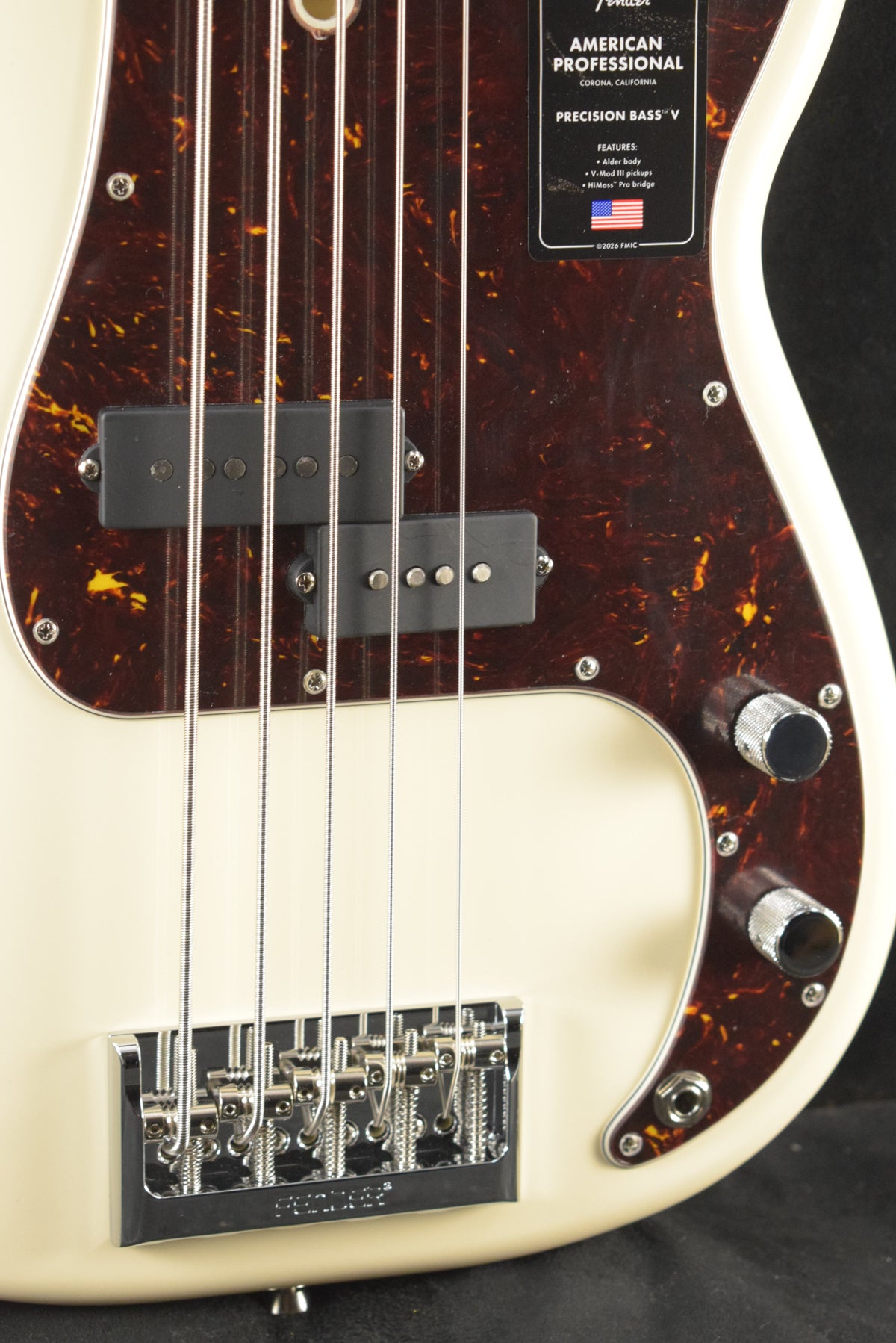 Fender American Professional Precision Bass V Olympic White Rosewood Fingerboard