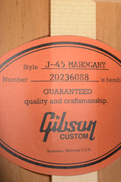 Gibson Custom Made to Measure Acoustic-Electric J-45 All Mahogany TV Yellow