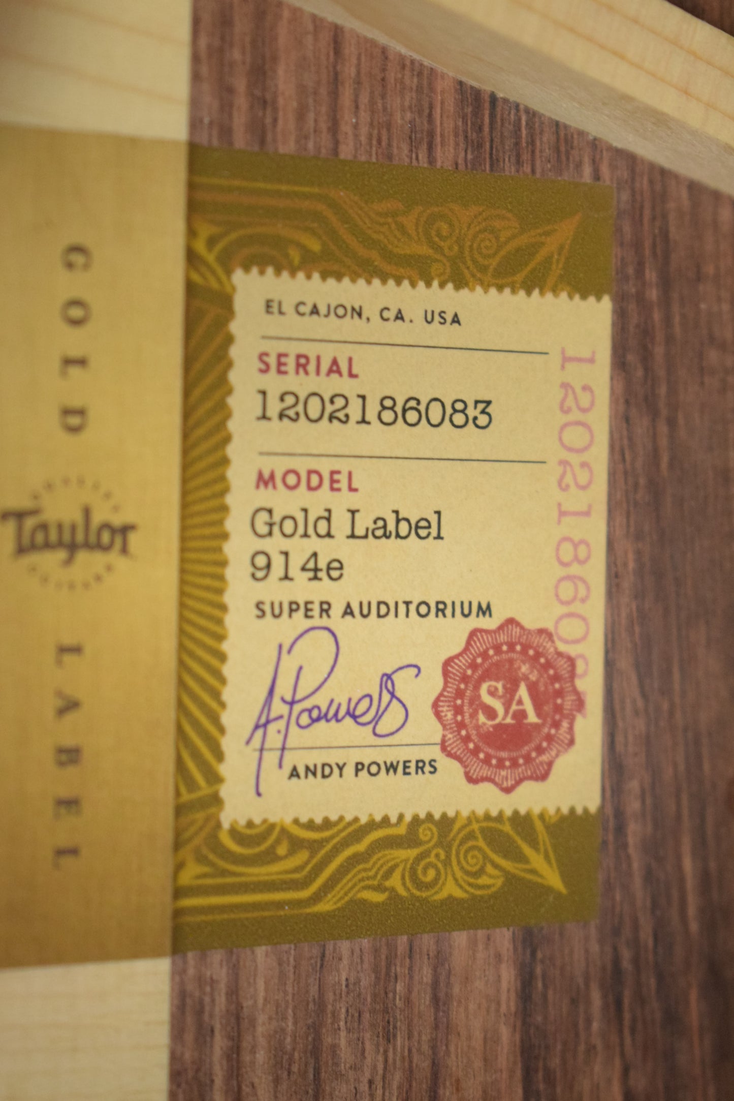 Taylor Gold Label 914e Honduran Rosewood