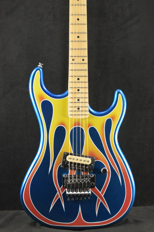 Kramer Baretta Hot Rod Blue Sparkle with Flames w/Premium Soft Case