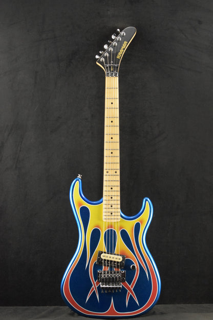 Kramer Baretta Hot Rod Blue Sparkle with Flames w/Premium Soft Case