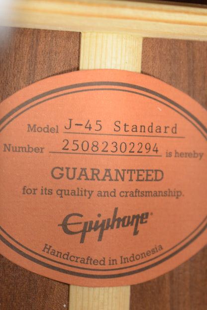 Epiphone J-45 Standard Vintage Sunburst w/ Premium Gig Bag
