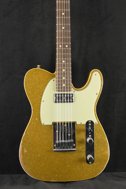 Fender Dual Stack HS Tele Relic Gold Sparkle Top with Natural Body 3A Rosewood Fingerboard