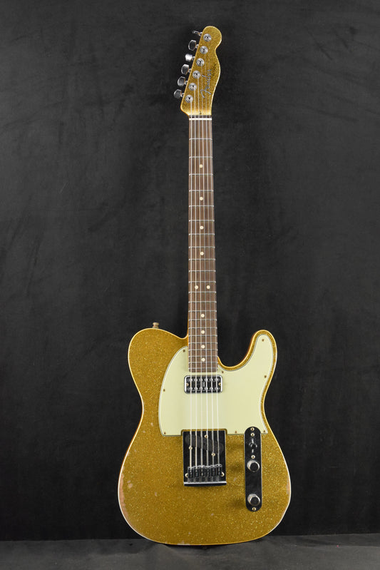 Fender Dual Stack HS Tele Relic Gold Sparkle Top with Natural Body 3A Rosewood Fingerboard