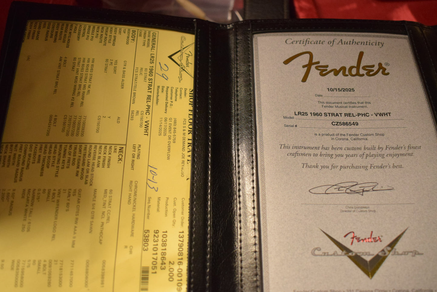 Fender Limited Edition 1960 Strat Relic w/Matching Headstock Vintage White