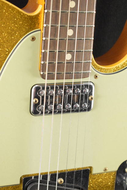 Fender Dual Stack HS Tele Relic Gold Sparkle Top with Natural Body 3A Rosewood Fingerboard