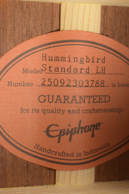 Epiphone Hummingbird Standard Left-Handed Cherry Sunburst w/ Premium Gig Bag