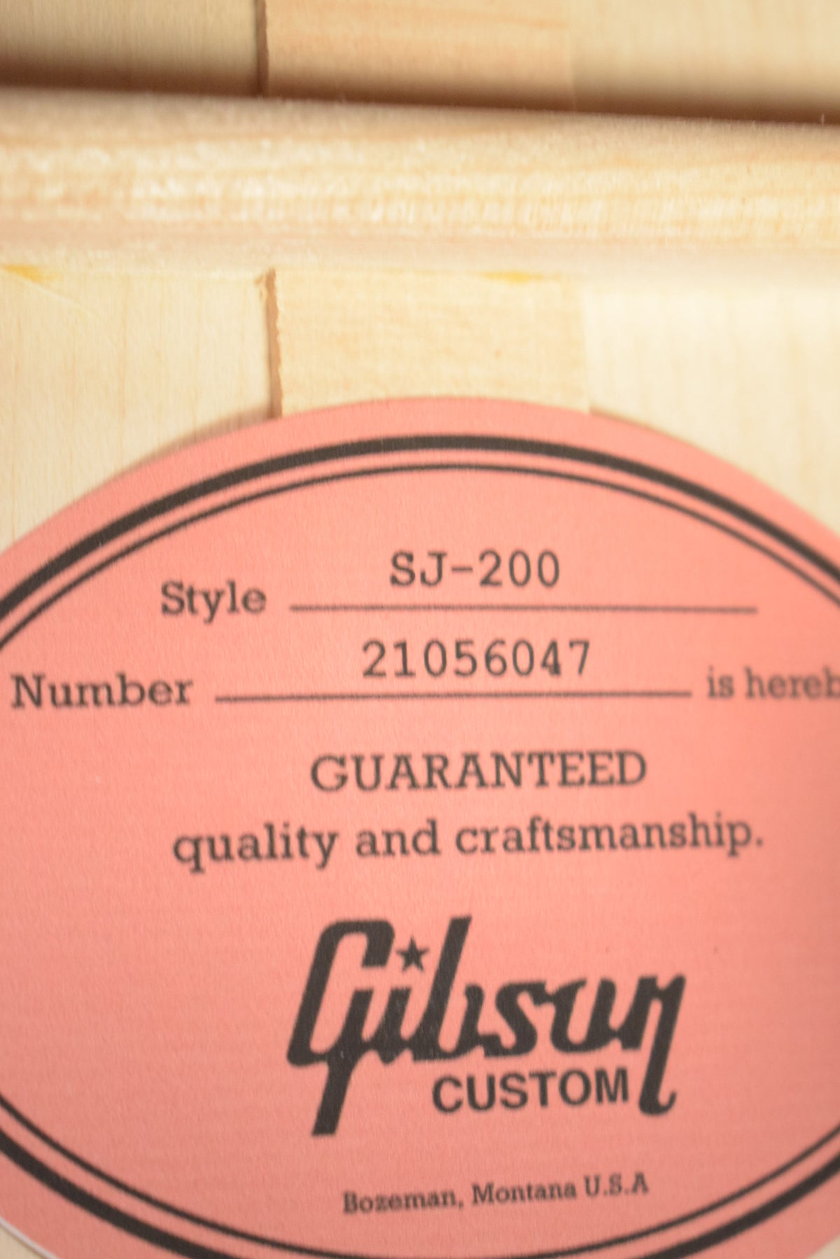 Gibson Custom Made To Measure Acoustic-Electric SJ-200 Original Burgundy Mist