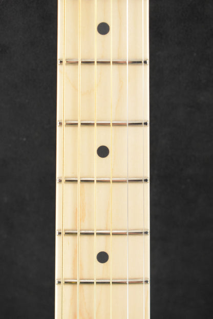 Fender Jack White Triplesonic Acoustasonic Telecaster Maple Fingerboard White Pickguard Satin Arctic White with Black Top