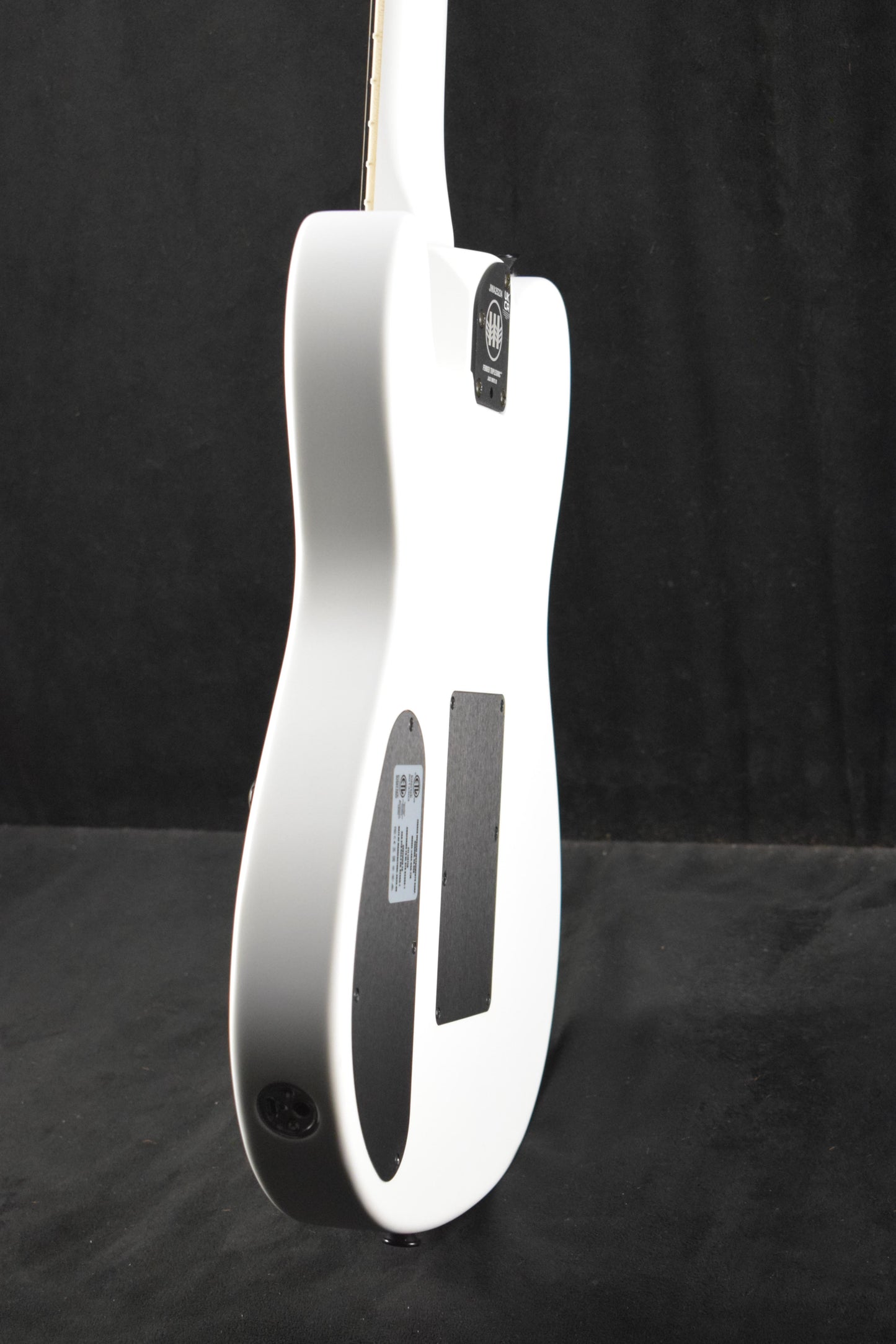 Fender Jack White Triplesonic Acoustasonic Telecaster Maple Fingerboard White Pickguard Satin Arctic White with Black Top