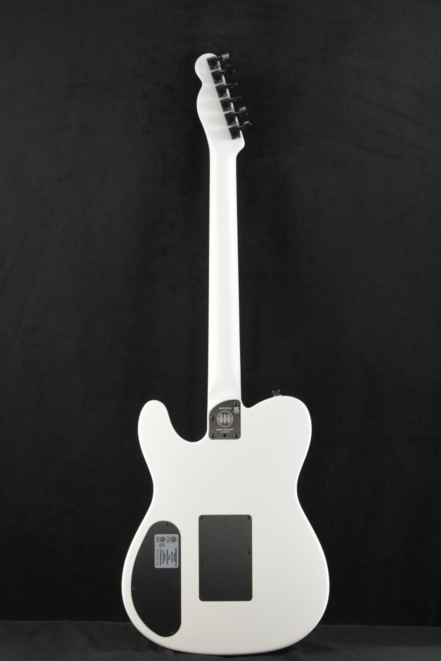 Fender Jack White Triplesonic Acoustasonic Telecaster Maple Fingerboard White Pickguard Satin Arctic White with Black Top