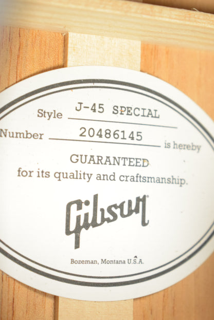 Gibson J-45 Special Satin Ebony w/ Premium Soft Shell Case