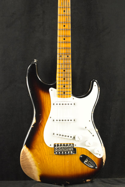 Fender 1955 Stratocaster Heavy Relic Aged 2-Color Sunburst 1-Piece Quartersawn Maple Neck