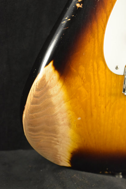 Fender 1955 Stratocaster Heavy Relic Aged 2-Color Sunburst 1-Piece Quartersawn Maple Neck