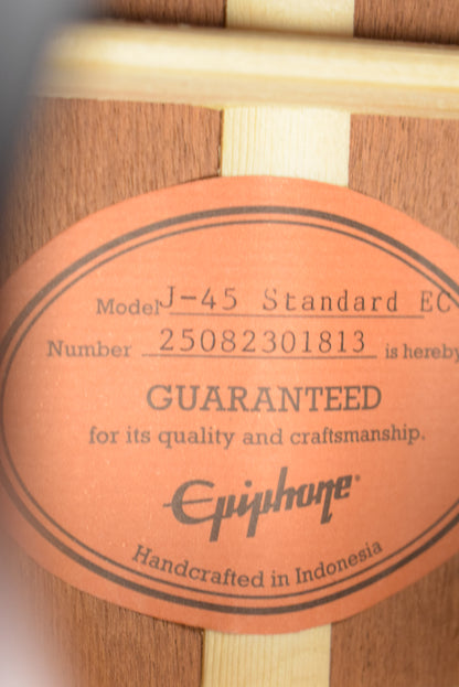 Epiphone J-45 Standard EC Vintage Sunburst w/ Premium Gig Bag