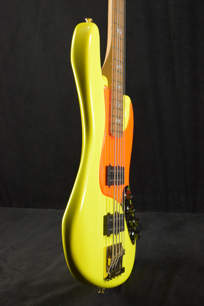 Fender MonoNeon Jazz Bass V Maple Fingerboard Neon Yellow