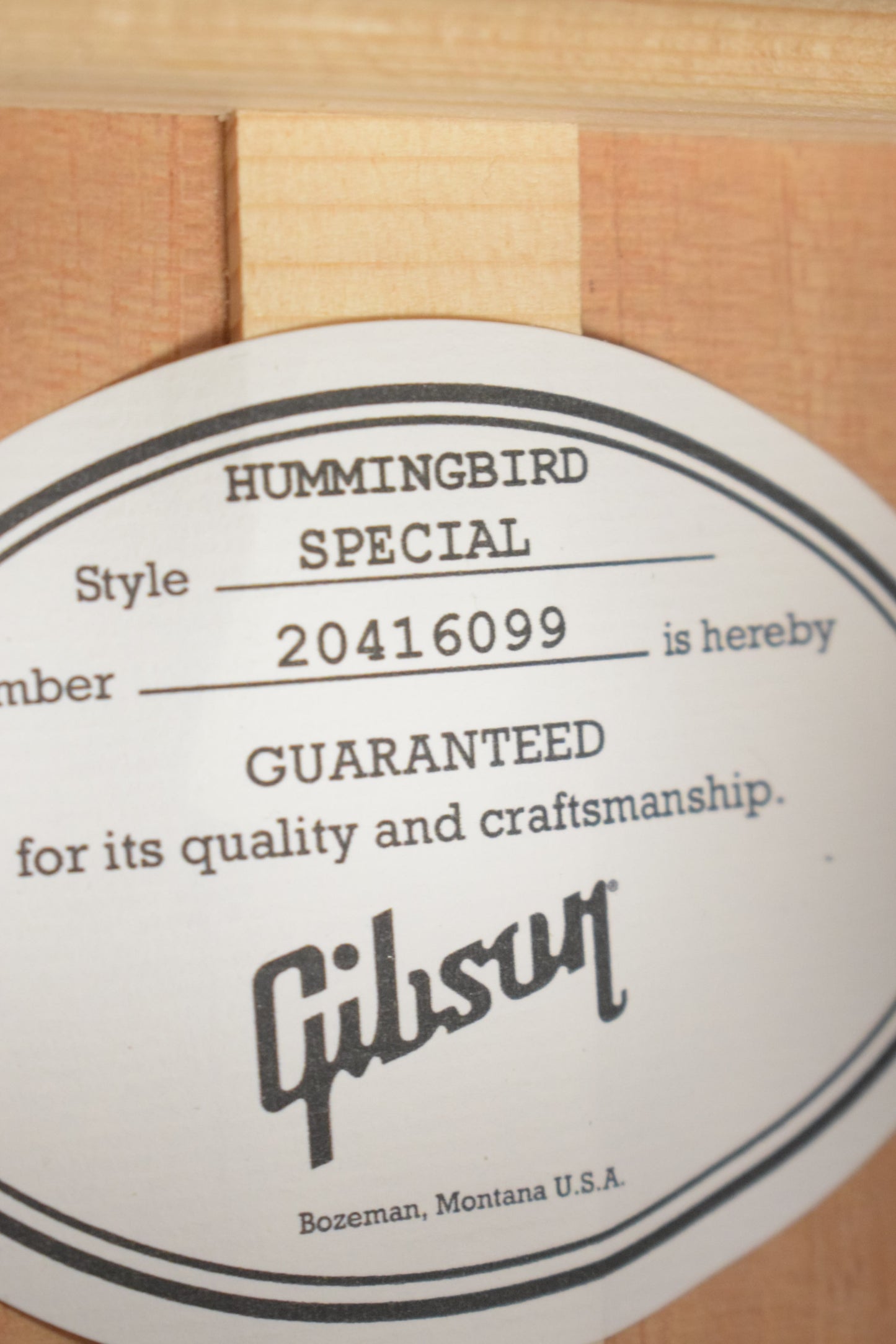 Gibson Hummingbird Special Satin Natural w/ Premium Soft Shell Case