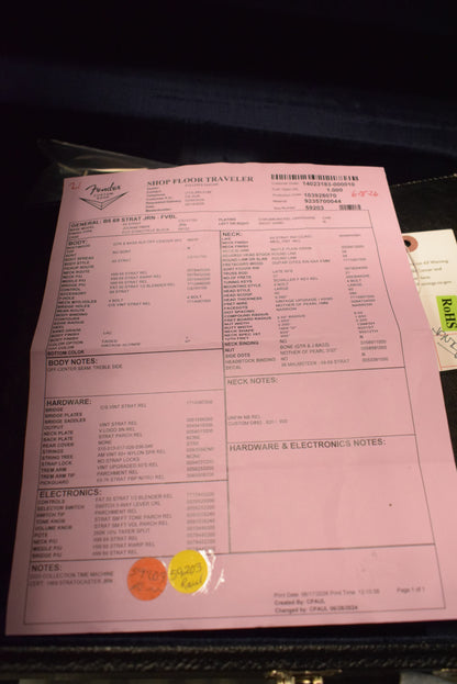 Fender 1969 Stratocaster Journeyman Relic Faded Vintage Blonde Rosewood Fingerboard