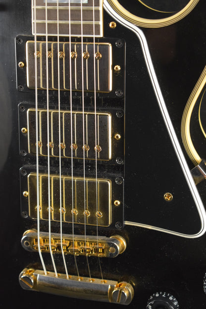 Gibson Custom Shop Les Paul Custom Chambered Body Slim Neck 3 Pickup Ebony VOS