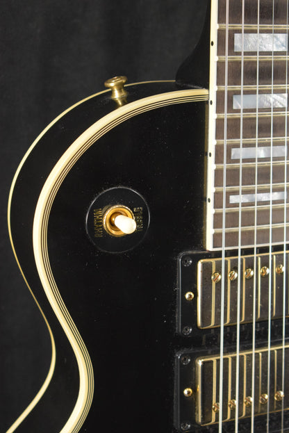 Gibson Custom Shop Les Paul Custom Chambered Body Slim Neck 3 Pickup Ebony VOS